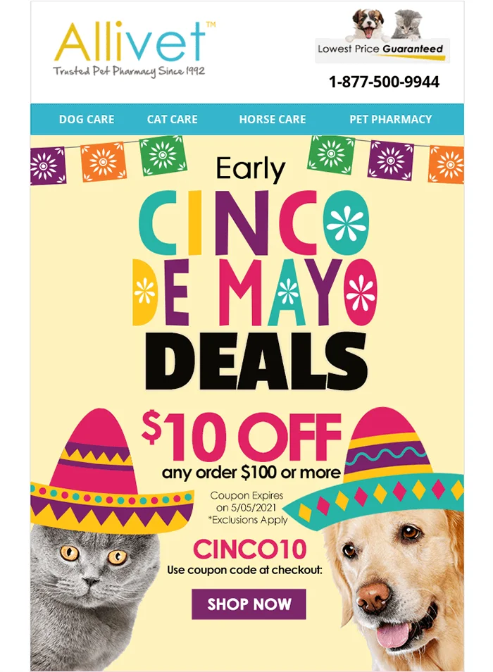 An email promoting early Cinco de Mayo deals