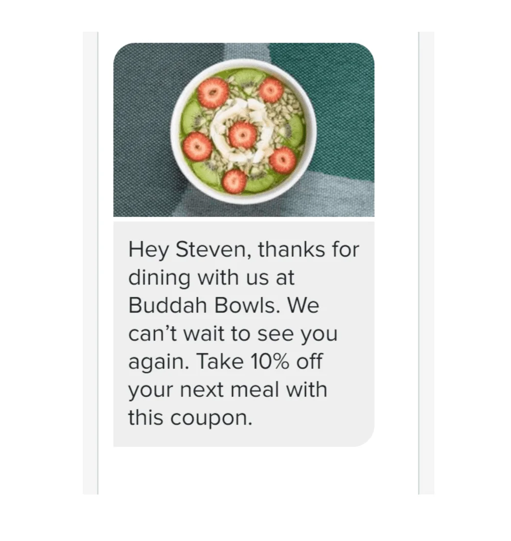 An example of a coupon SMS
