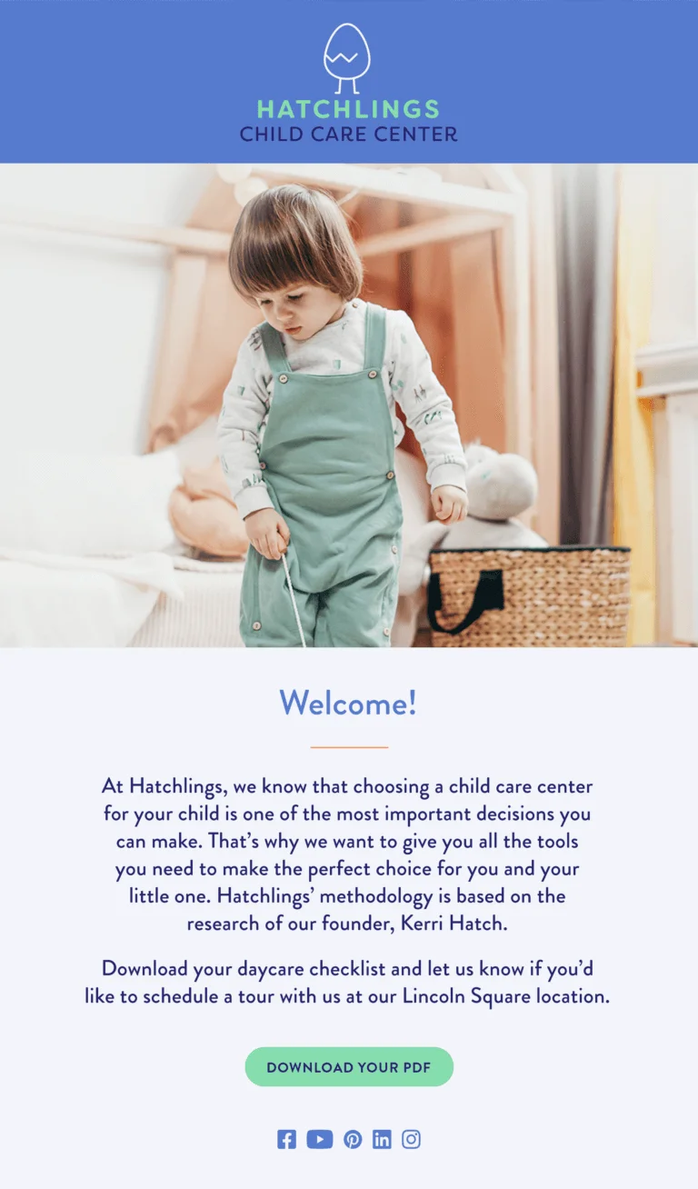 Child care email example