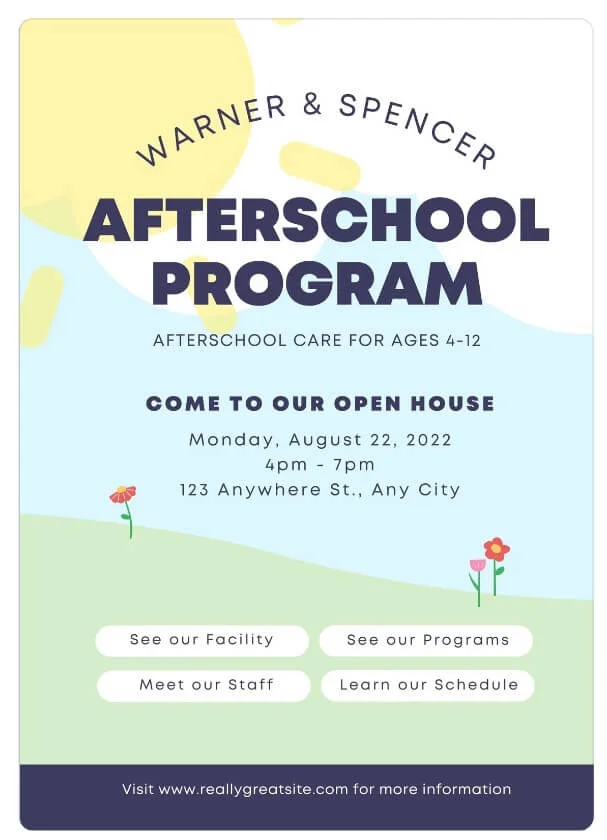Open house daycare email example