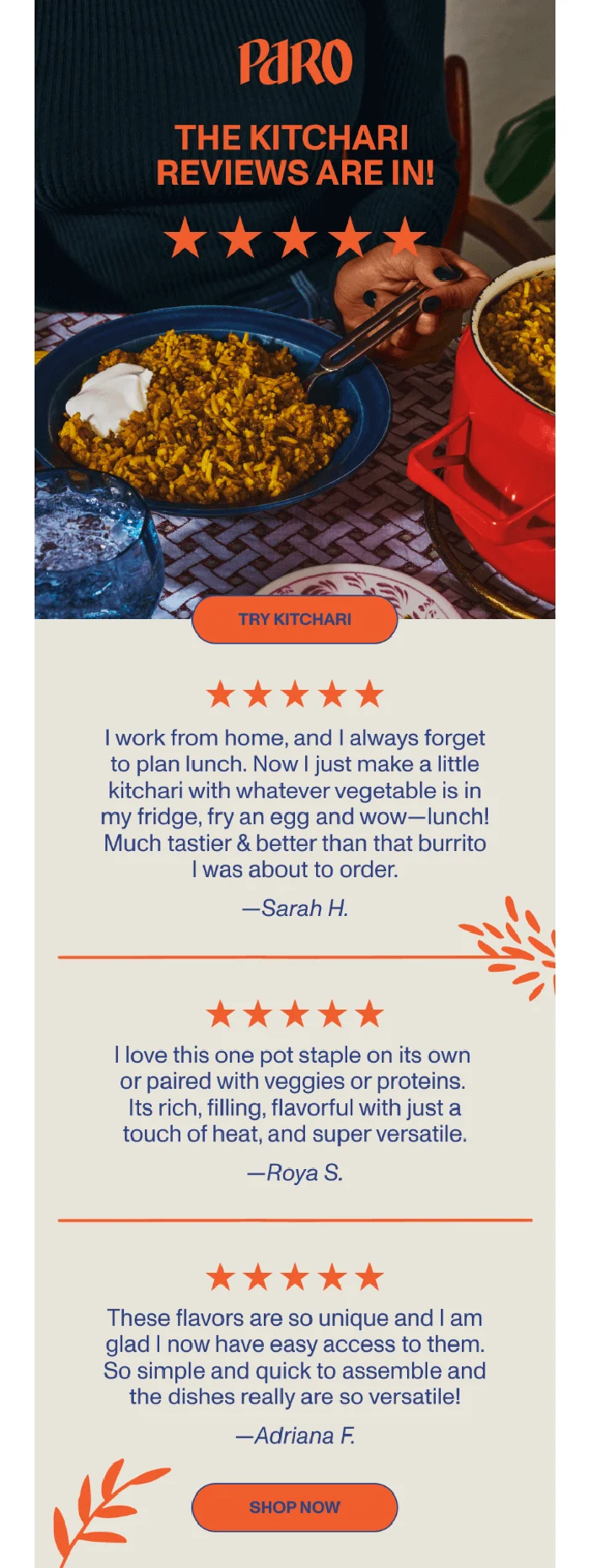 “Social proof” email example