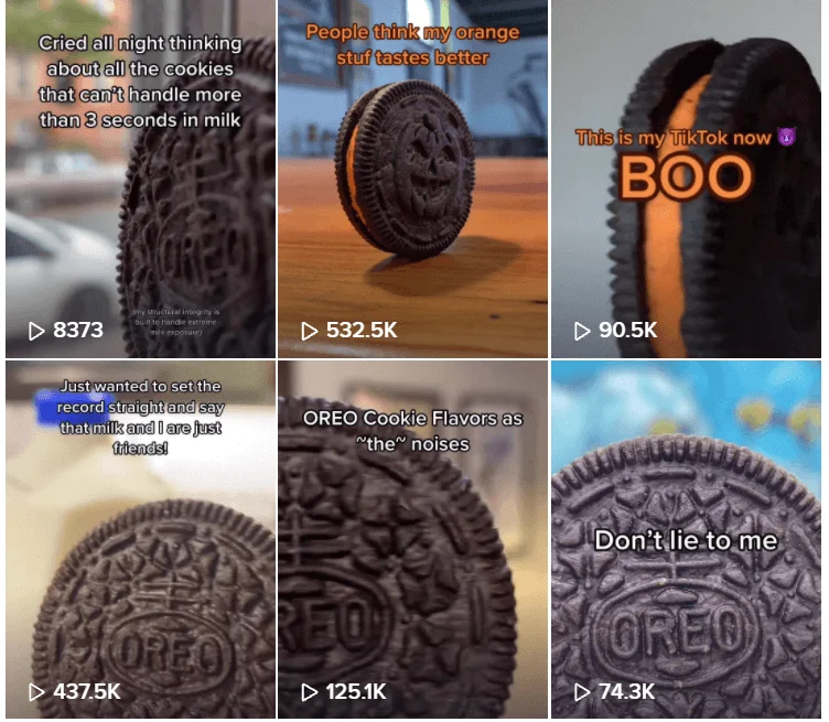 Oreo content in TikTok