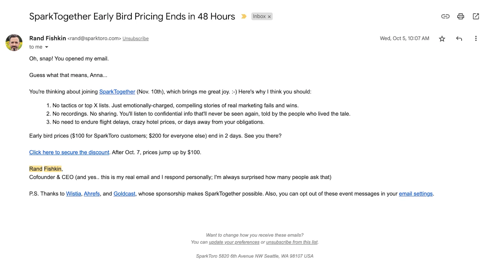 SparkToro Email 2