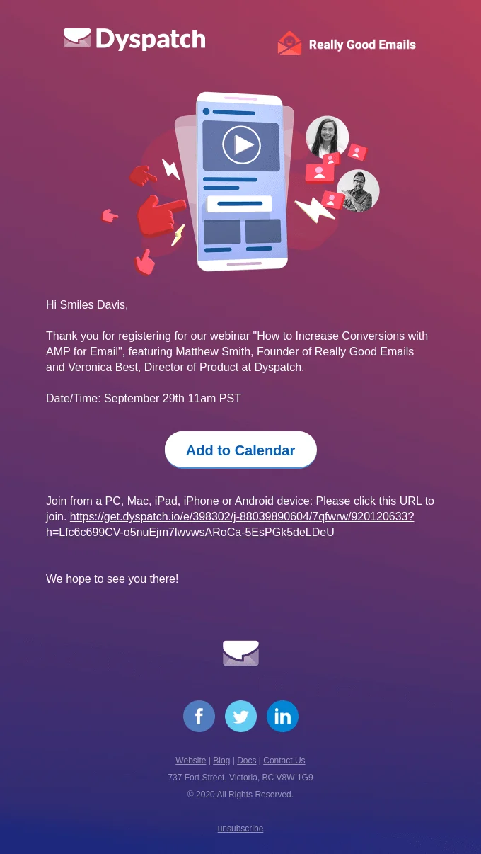 Dyspatch email