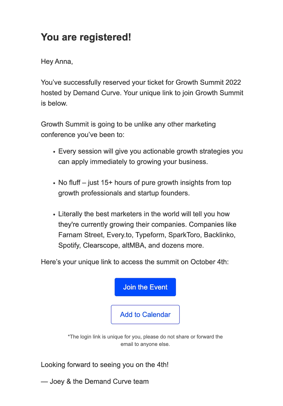 DemandCurve email