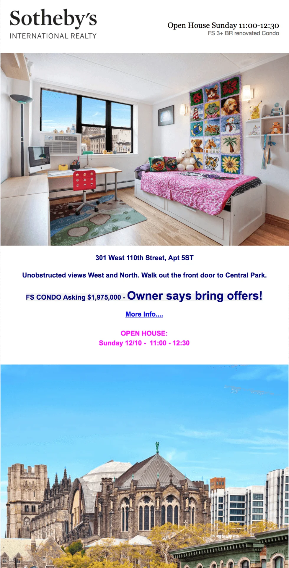 Real estate email example promoting a local event (open house).