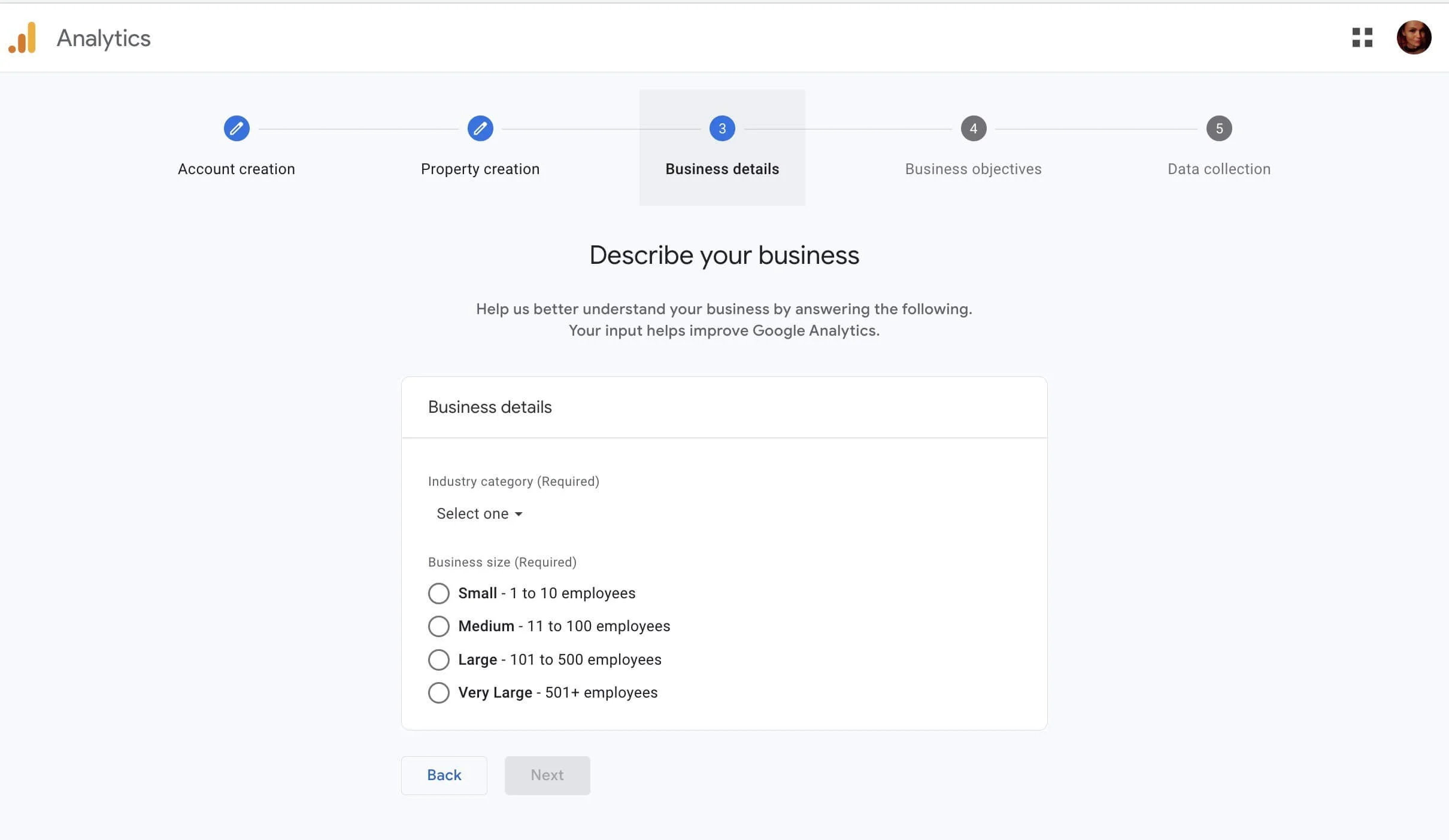 Describing your business on Google Analytics