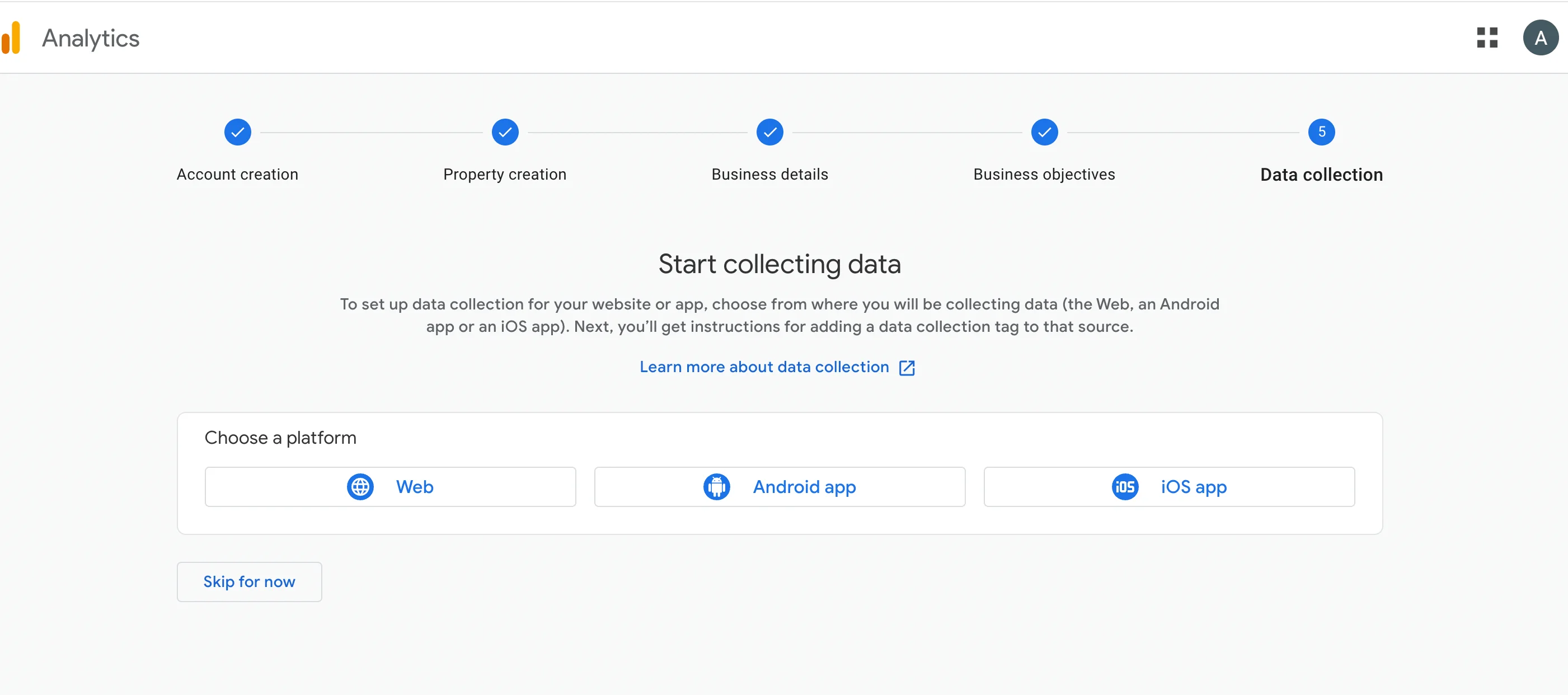 =Choosing a platform for data collection on Google Analytics
