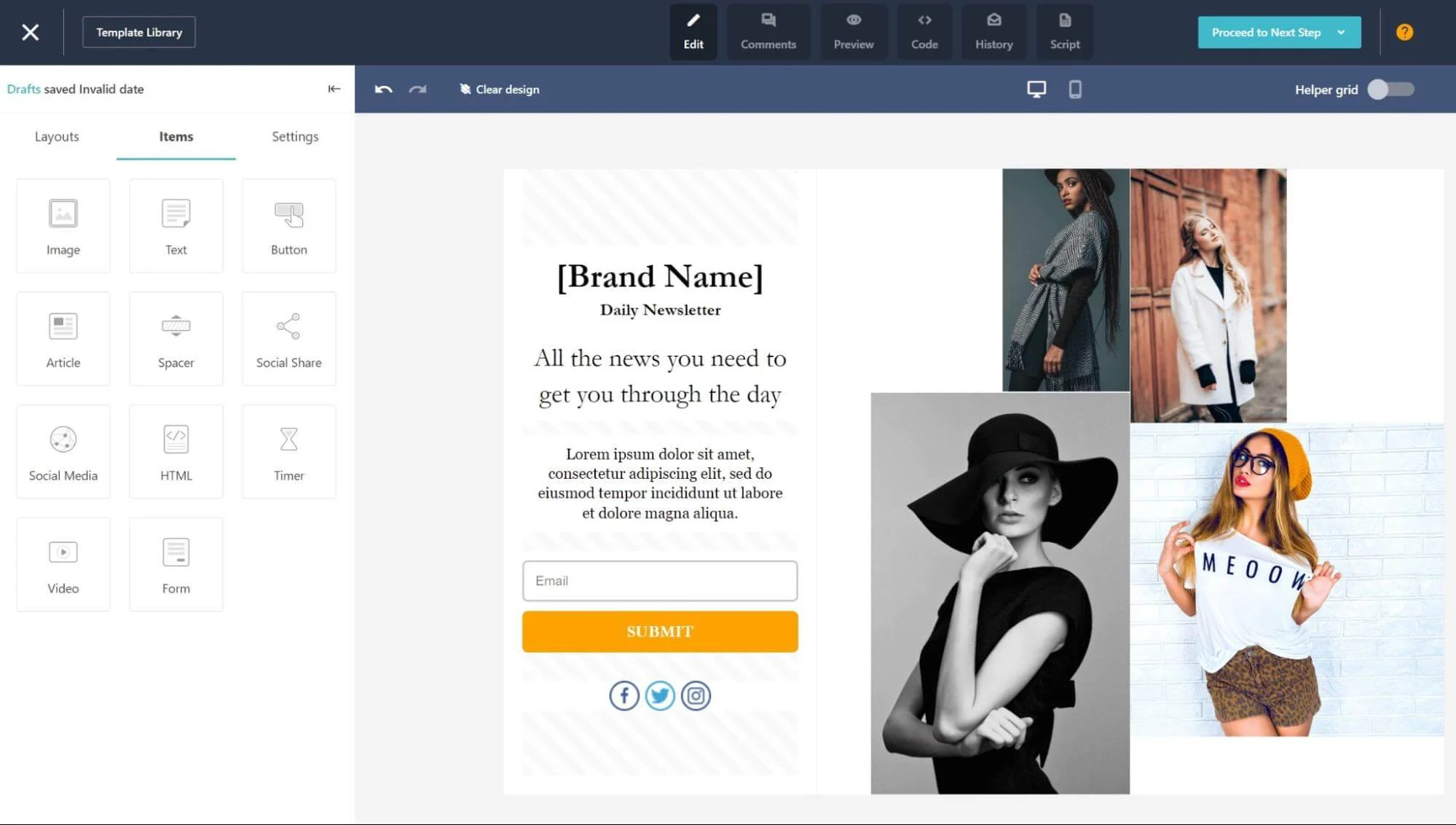 Moonsend template manager