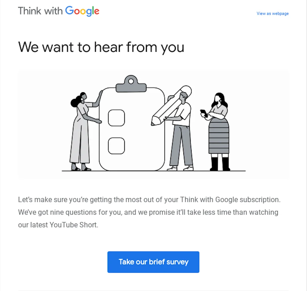An email that provides an option for a user to update their current preferences to offer the best usage of newsletter subscription.