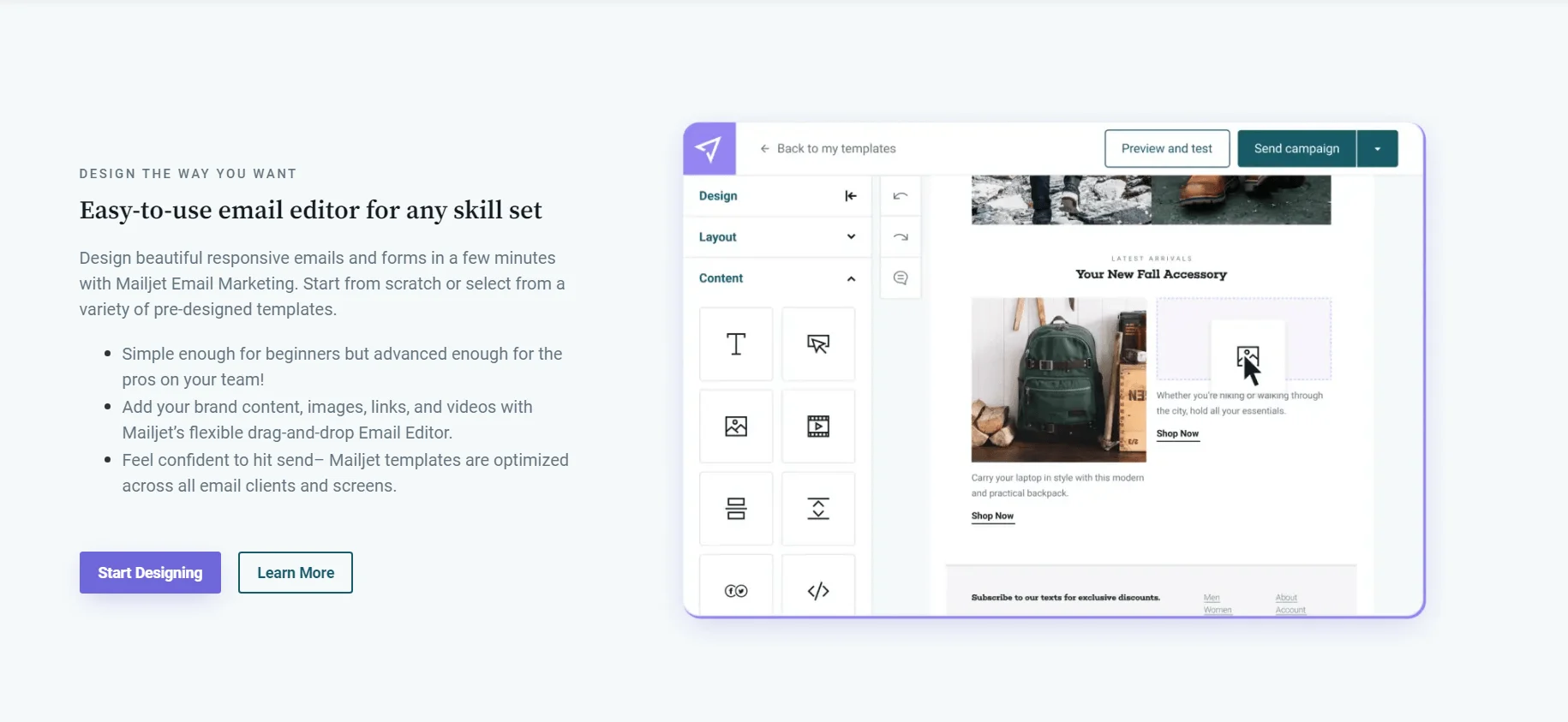 Mailjet is a professional platform for newsletter management and no code template building