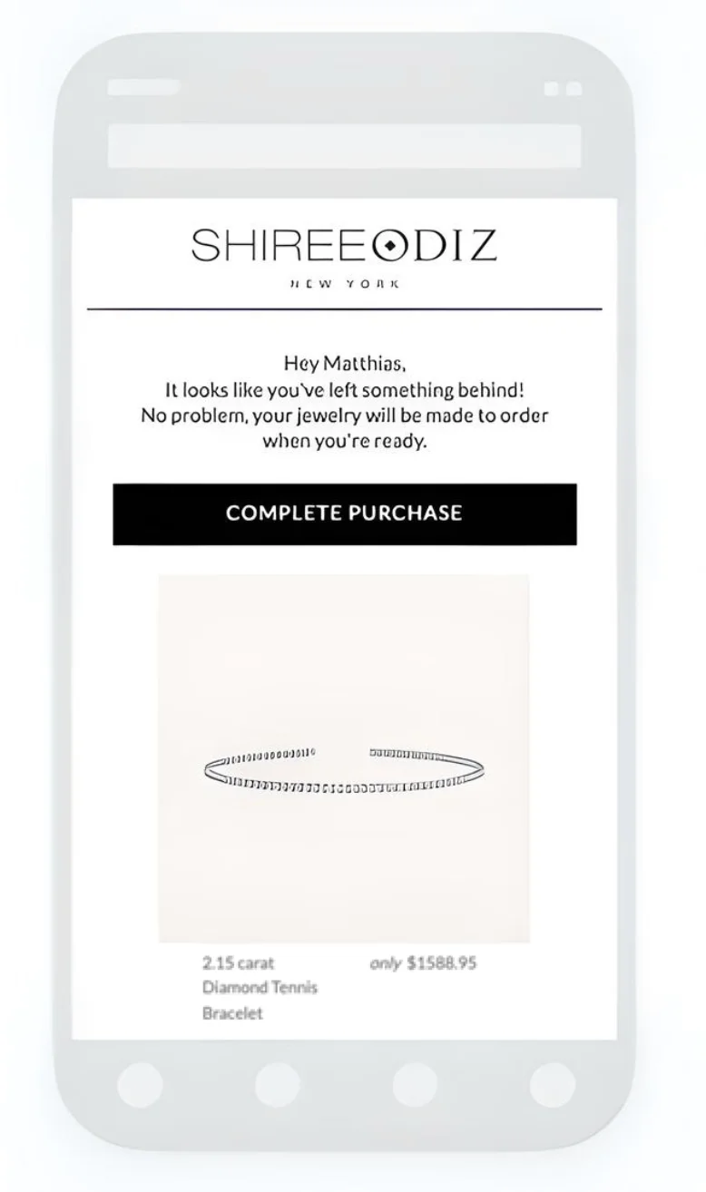 Shiree Odizβs cart abandonment email example
