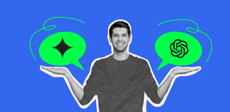 A cover for an article with a ChatGPT vs. Google Gemini (ex-Bard) comparison