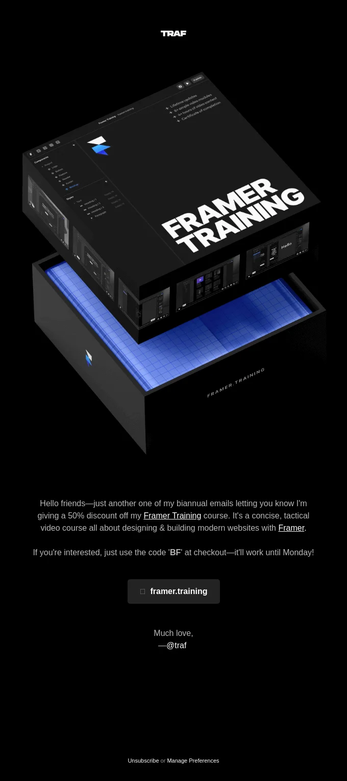 Example of email selling a digital product
