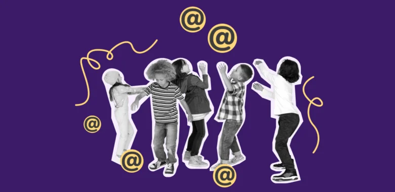 A cover for the article on kids and emails