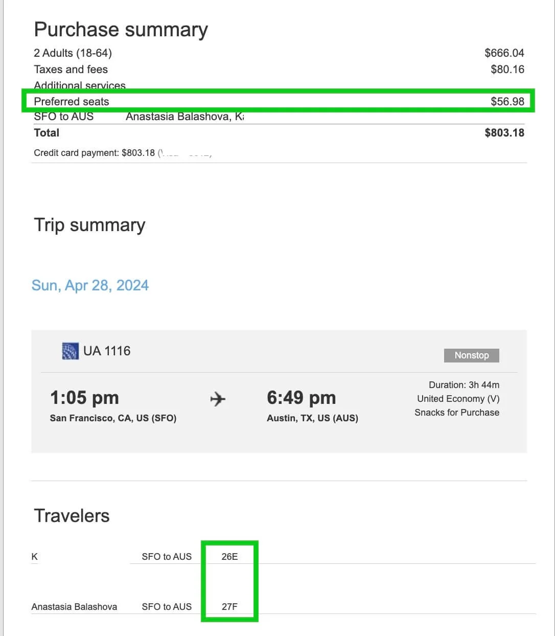 An example of deceptive tactics used by an airline company to charge more for worse seats