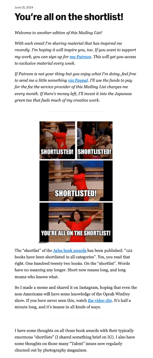CPhMag newsletter excerpt with the heading “You’re on the shortlist!”