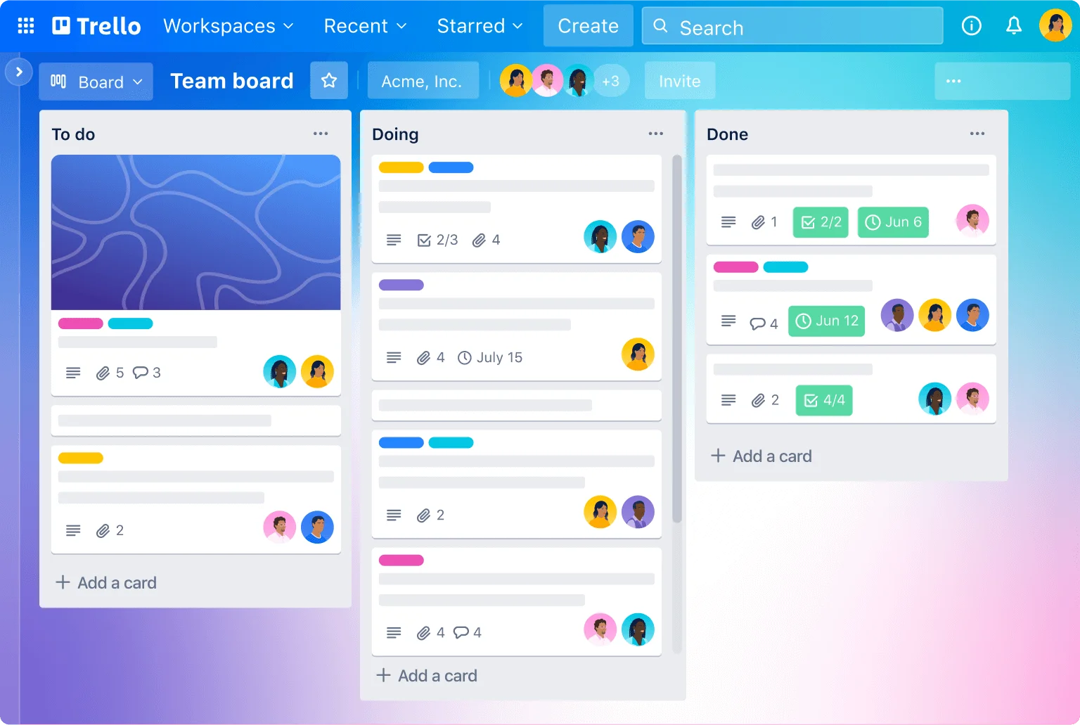 Trello Kanban board demonstration