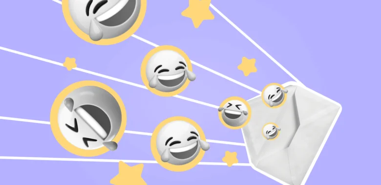 A cover image for an article on funny emails with ideas and examples