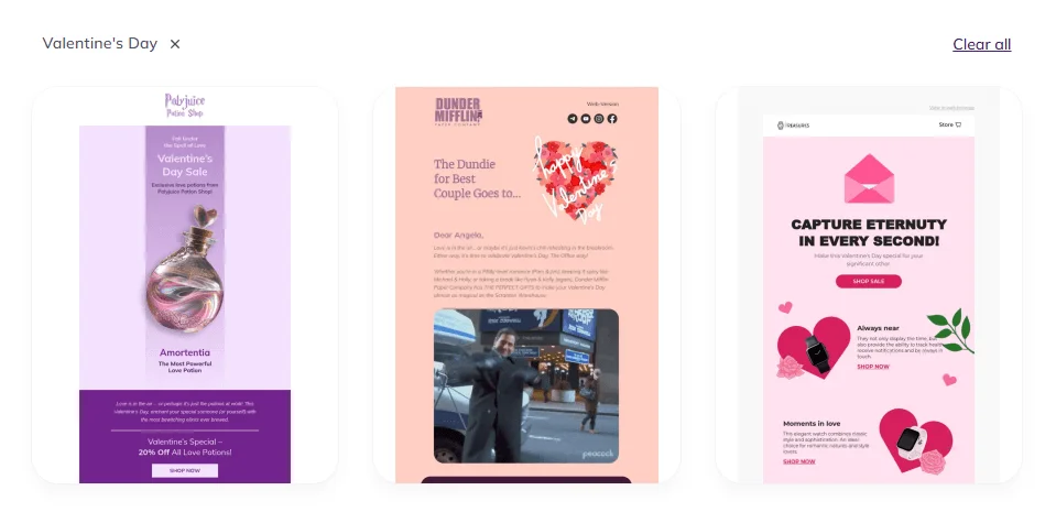 Selzy’s Valentine’s Day email templates
