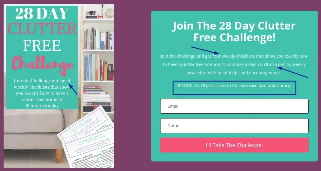 An example of a challenge with multiple bonuses