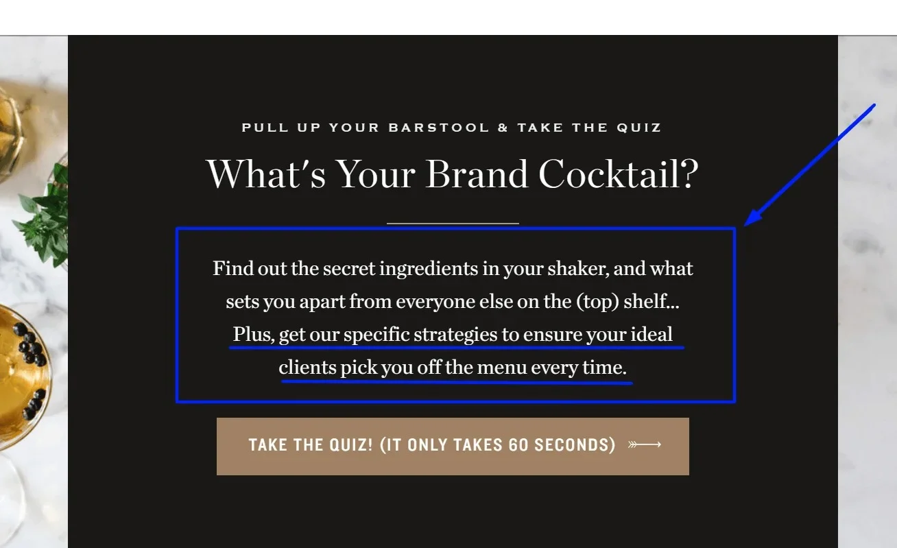 Quiz example 2, entry page
