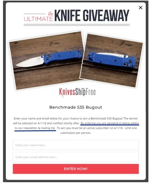 A giveaway example