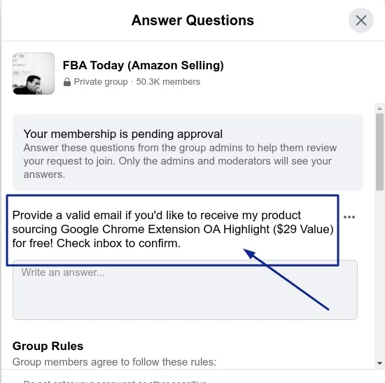 A specific offer with value in exchange for an email