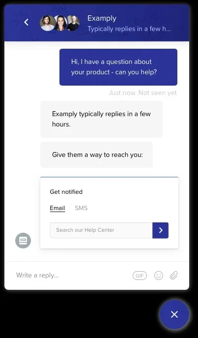 Online chat example