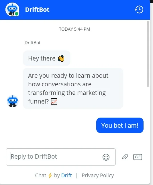 Chatbot example, step 1