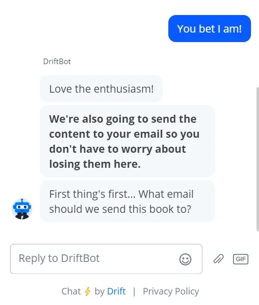 Chatbot example, step 2