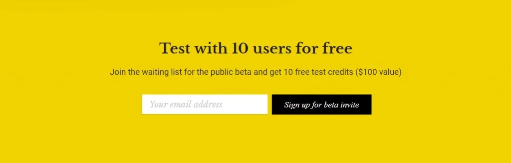 An embedded sign-up form example from Wynter