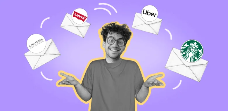 Cover image for an article on email marketing lessons from Uber, Starbucks, Levi’s, and John Freida