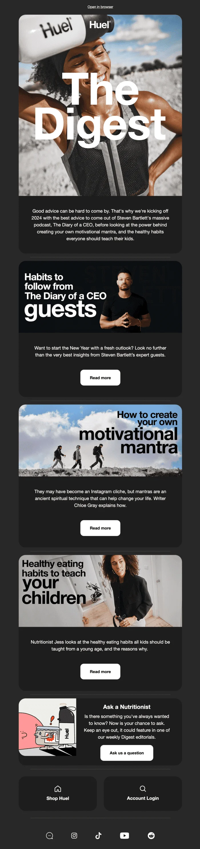 An email from a nurturing sequence that provides a guide directed at a specific segment and offers a CTA button to contact the company to ask questions about the subject