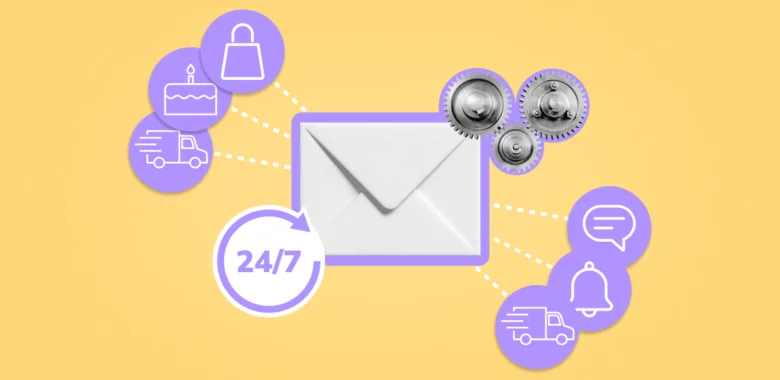 A cover image for an article with 12 best automated email examples