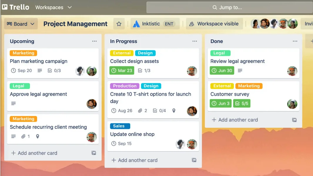 One of Trello’s templates, focused on better work habits