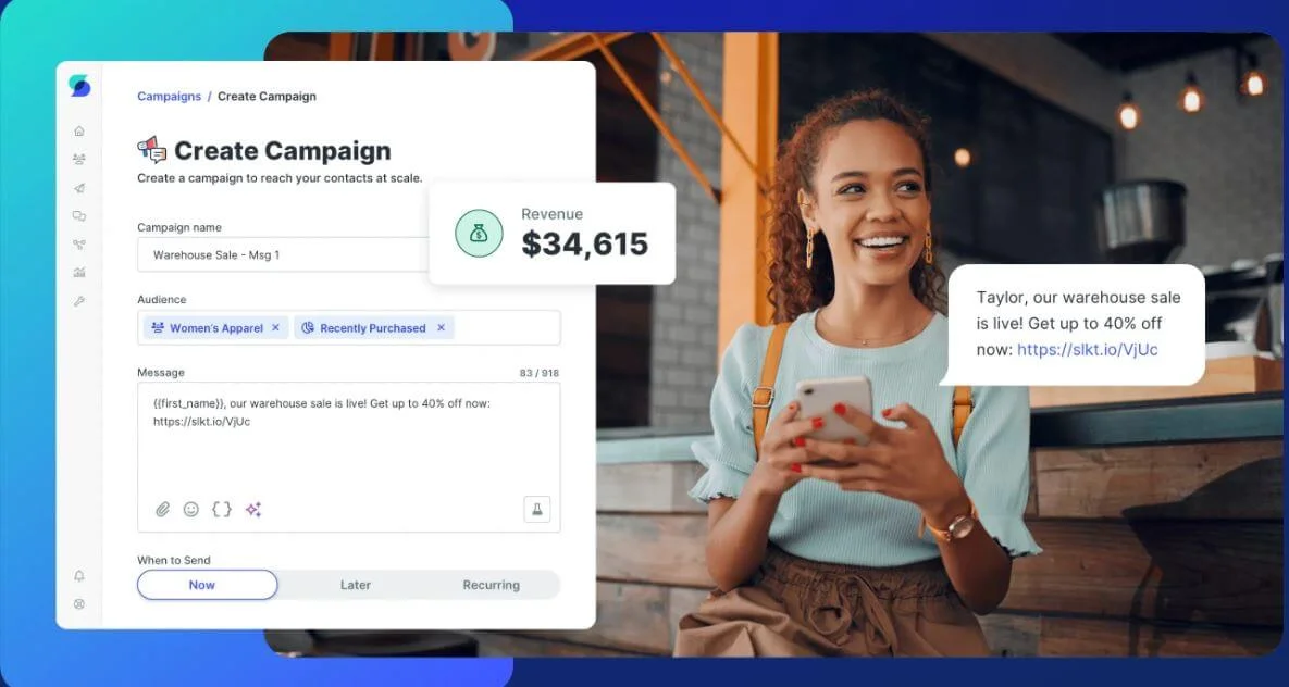 SlickText’s SMS campaign builder