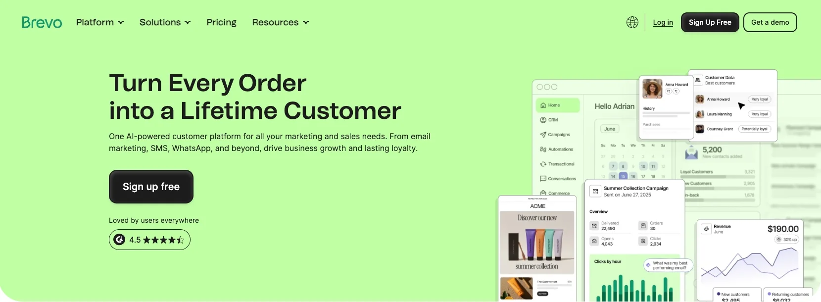 Brevo marketing platform interface for email and multi-channel campaigns