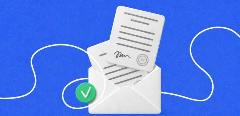 CAN-SPAM Act cover with an envelope, legal documents, and a green approval check