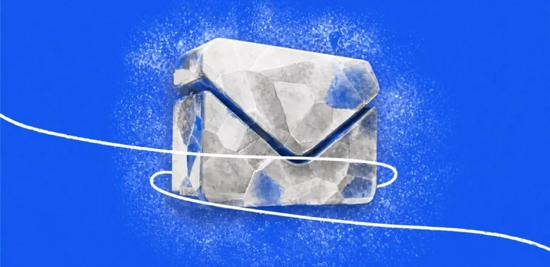 Cold email templates cover with a frozen envelope