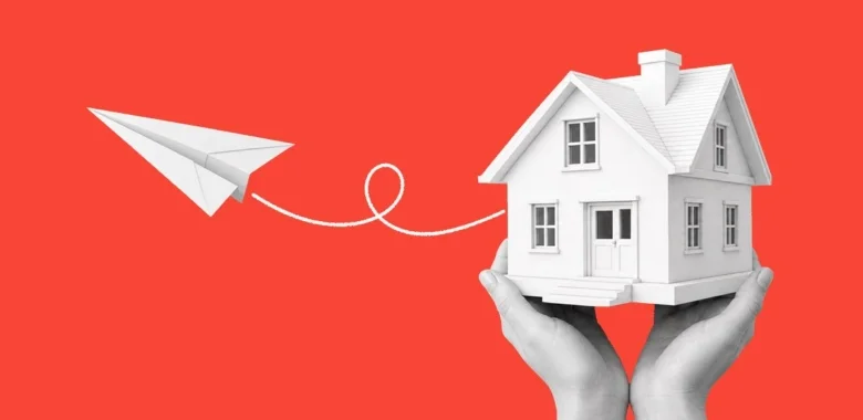 How to write an email to a real estate agent cover with paper airplane and house