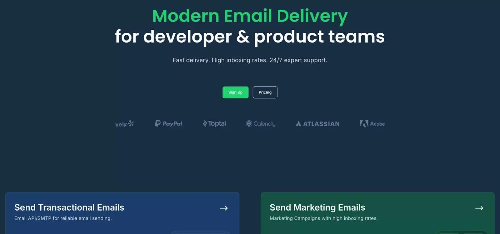 Mailtrap interface for bulk email sending and deliverability analytics