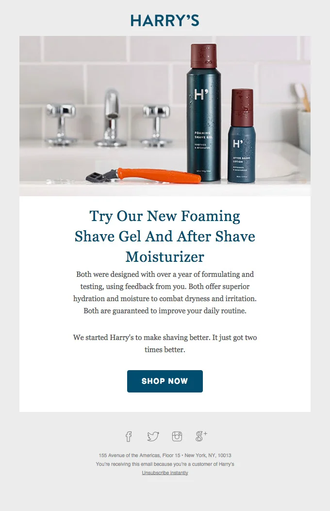 Post-purchase email with personalized recommendations for future purchases
