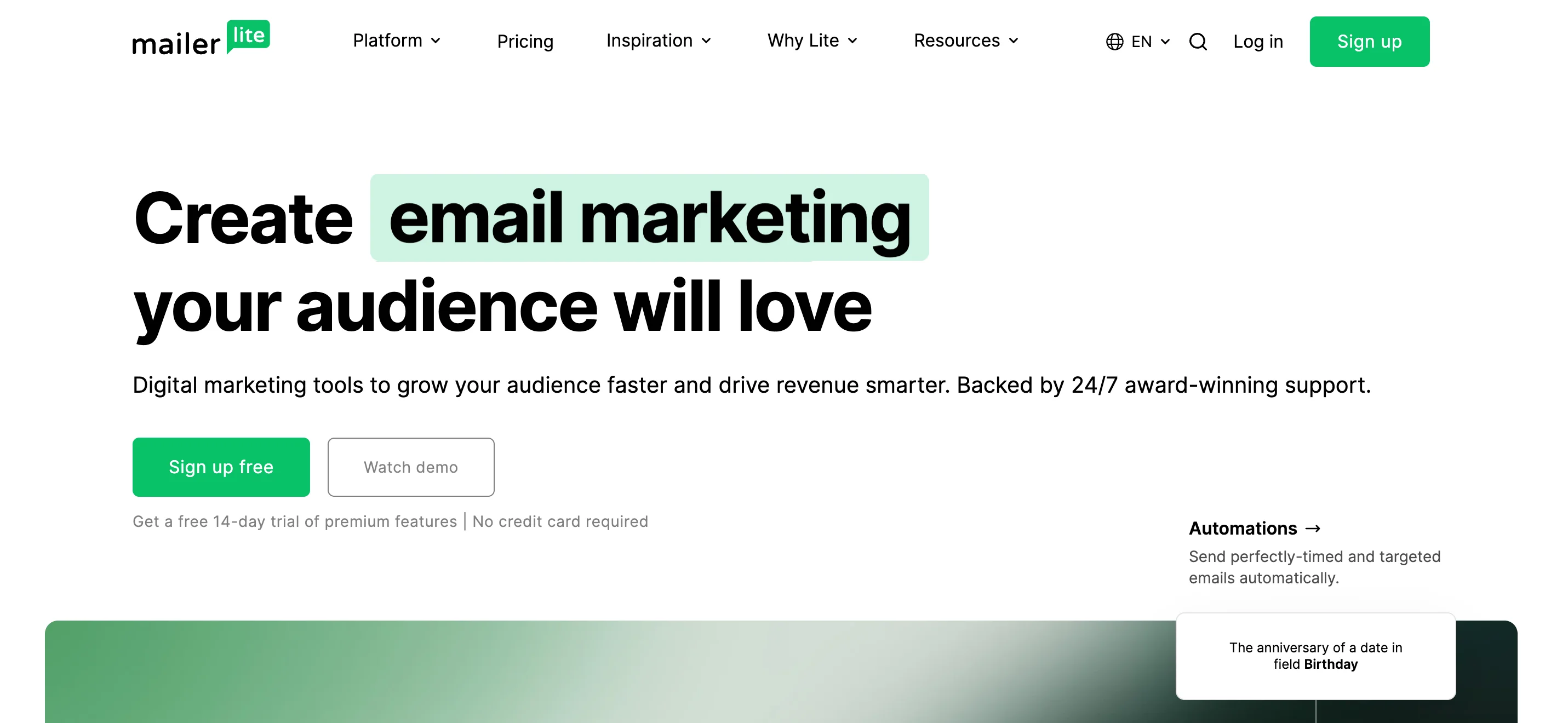 MailerLite automation workflow with conditional logic branching into two email variations