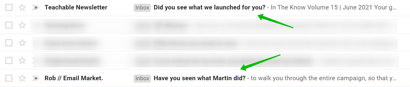 an example of email subject lines with question marks