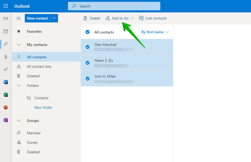 Sending mass emails in Outlook: Step 3