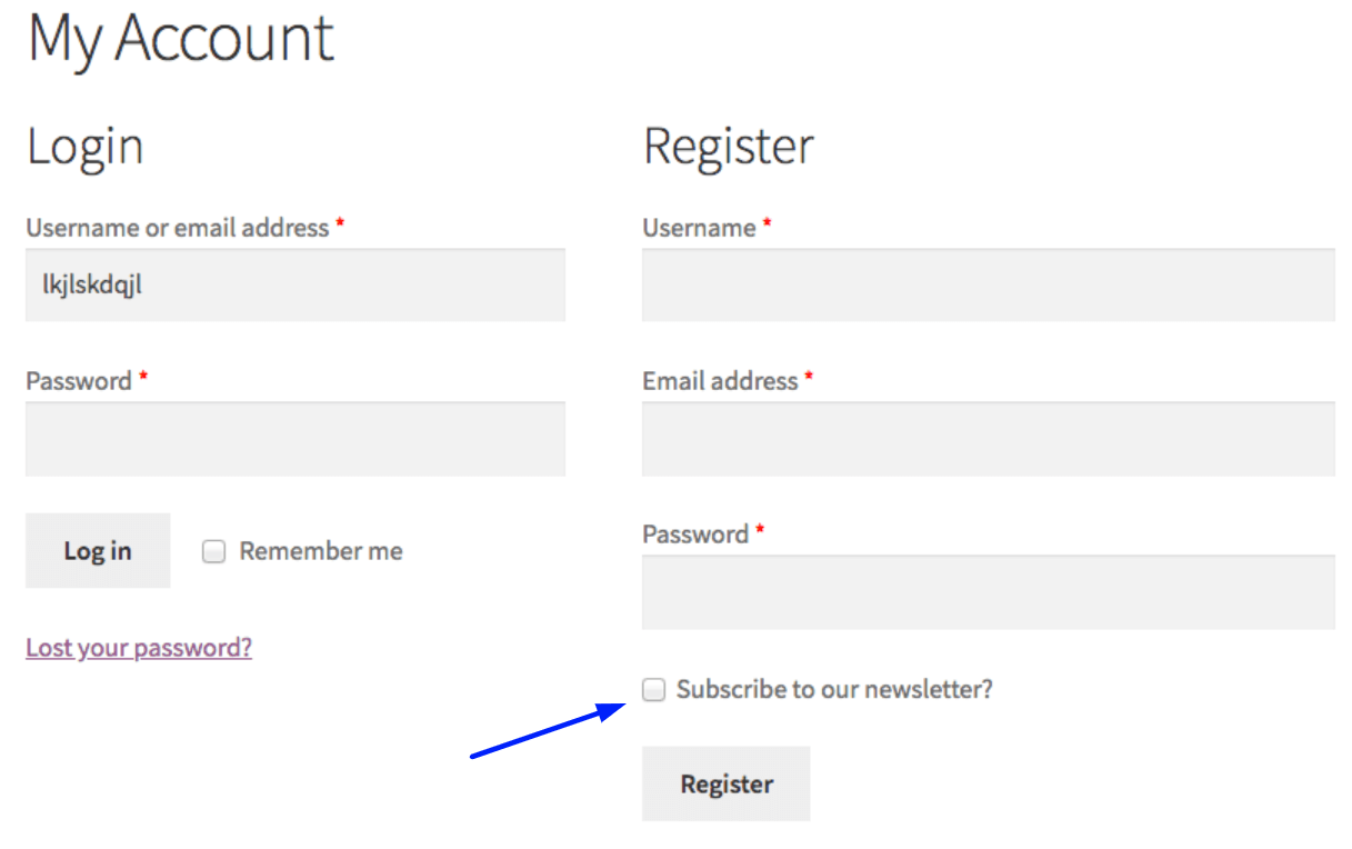 registration form consent checkbox