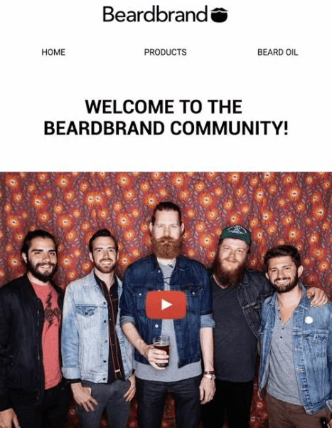 Beardbrand welcome video.