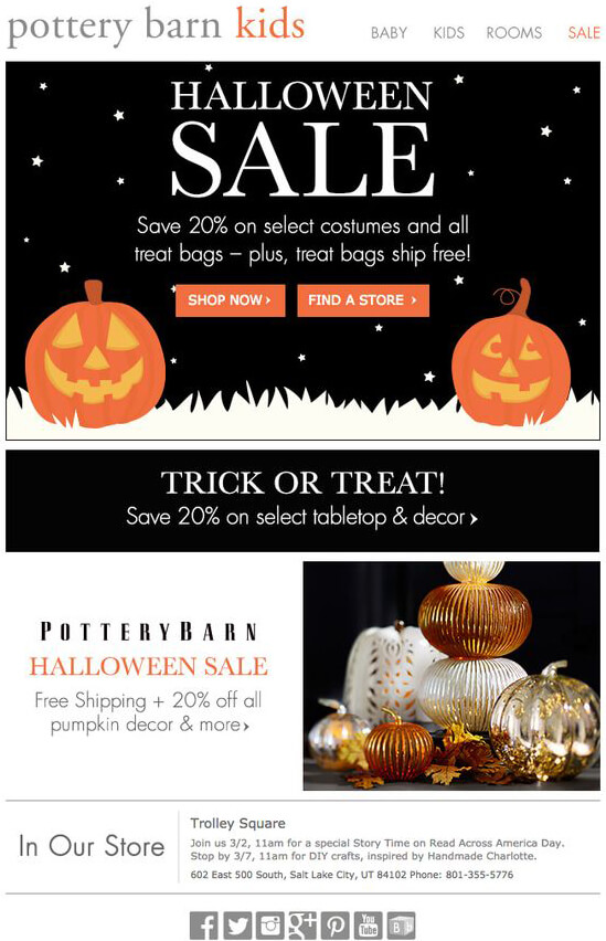 Halloween Emails by Pottery Barn Kids