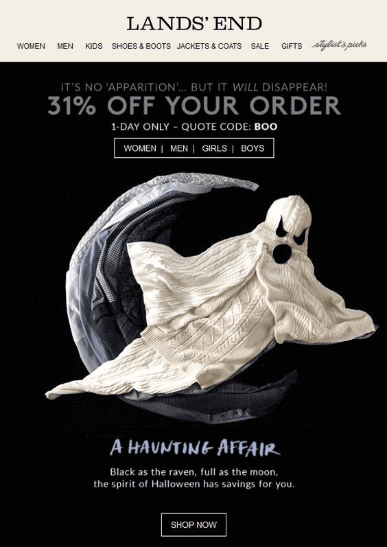 Halloween Email Template by Land’s End